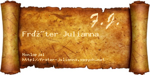 Fráter Julianna névjegykártya