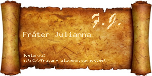 Fráter Julianna névjegykártya